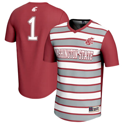 #1 Washington State Cougars GameDay Greats Lightweight Soccer Fashion Jersey - Crimson