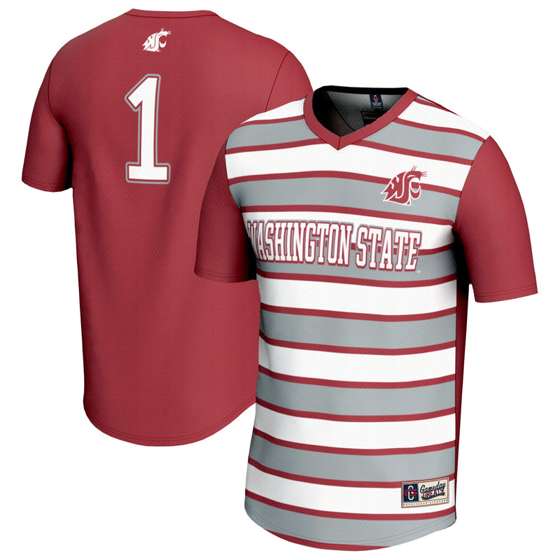 #1 Washington State Cougars GameDay Greats Lightweight Soccer Fashion Jersey - Crimson