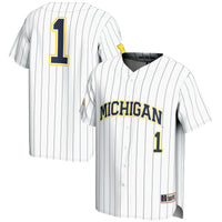 #1 Michigan Wolverines GameDay Greats Lightweight Baseball Fashion Jersey - White