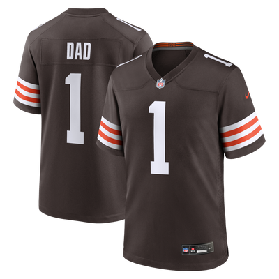Cleveland Browns Number 1 Dad Nike Brown Game Jersey
