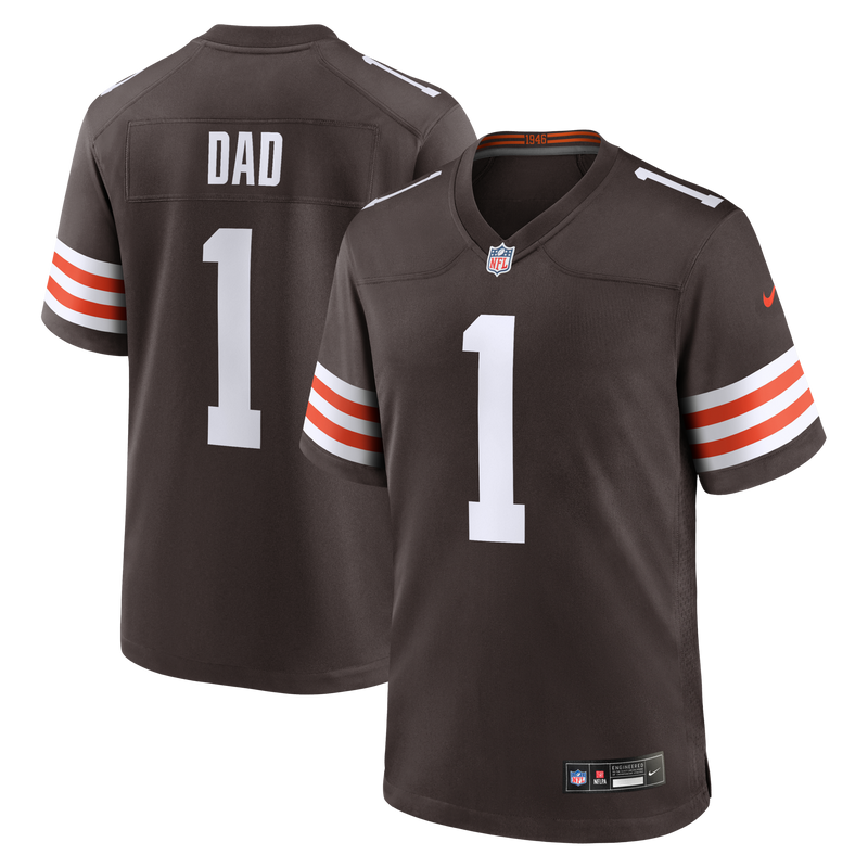 Cleveland Browns Number 1 Dad Nike Brown Game Jersey