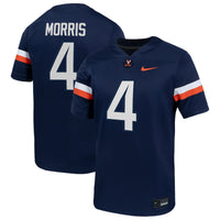Chandler Morris Virginia Cavaliers Nike Home NIL Football Game Jersey - Navy