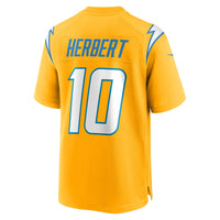 Los Angeles Chargers Justin Herbert Nike Gold Alternate Charger Power Game Player Jersey