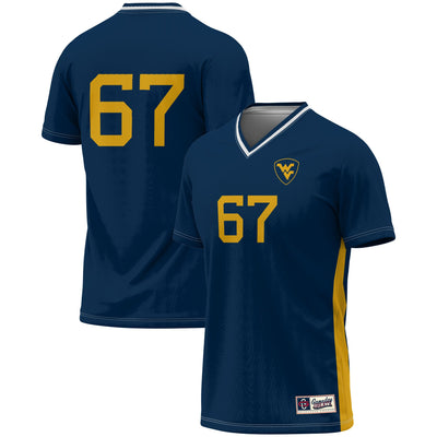 #1 West Virginia Mountaineers GameDay Greats Lightweight Soccer Fashion Jersey - Navy