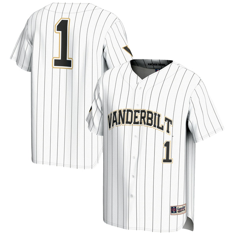#1 Vanderbilt Commodores GameDay Greats Lightweight Baseball Jersey - White