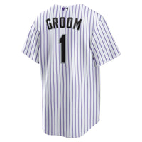 Colorado Rockies Nike White #1 Groom Home Replica Jersey