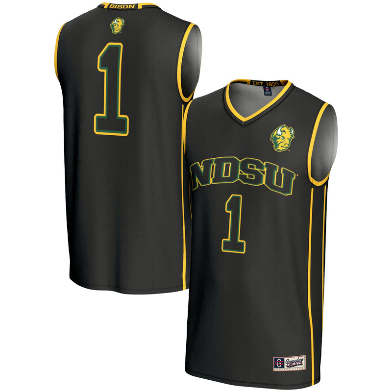 #1 NDSU Bison GameDay Greats Lightweight Basketball Jersey - Black