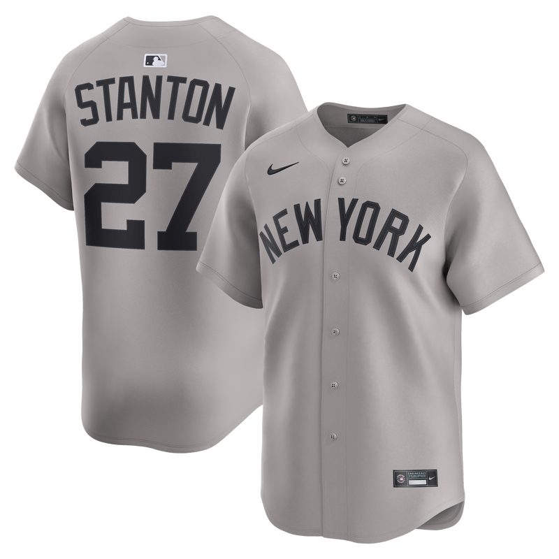 New York Yankees Giancarlo Stanton Nike Gray Road Limited Jersey