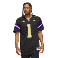 #1 Washington Huskies adidas Premier Strategy Jersey - Black