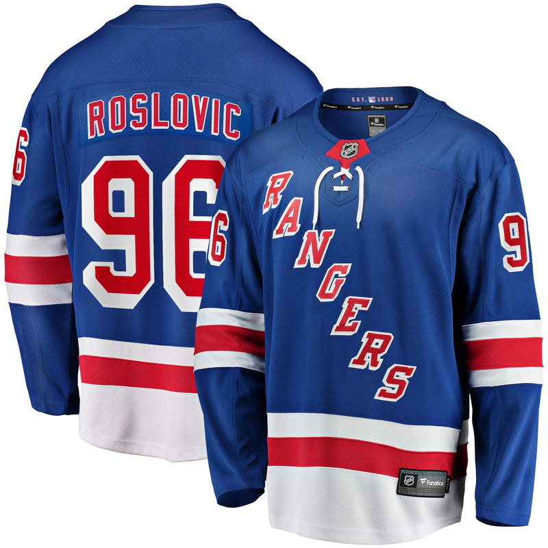 New York Rangers Jack Roslovic Fanatics Blue Home Premier Breakaway Player Jersey