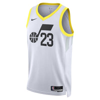 Utah Jazz Nike Association Edition Swingman Jersey - White - Lauri Markkanen
