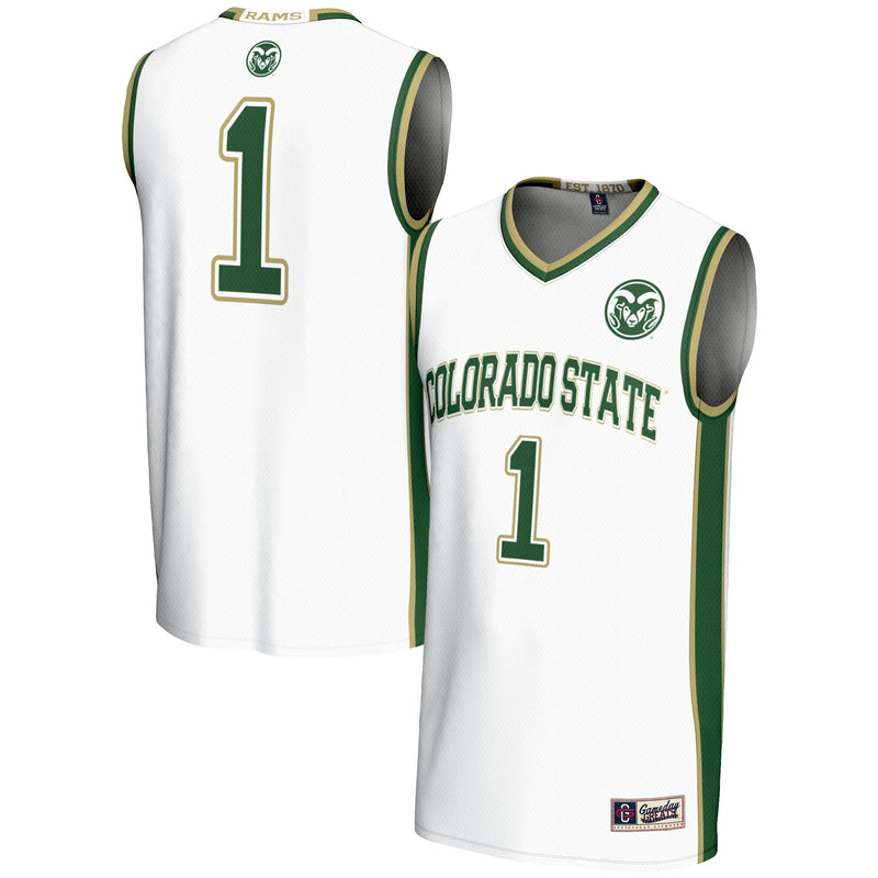 #1 Colorado State Rams GameDay Greats Lightweight Basketball Jersey - White