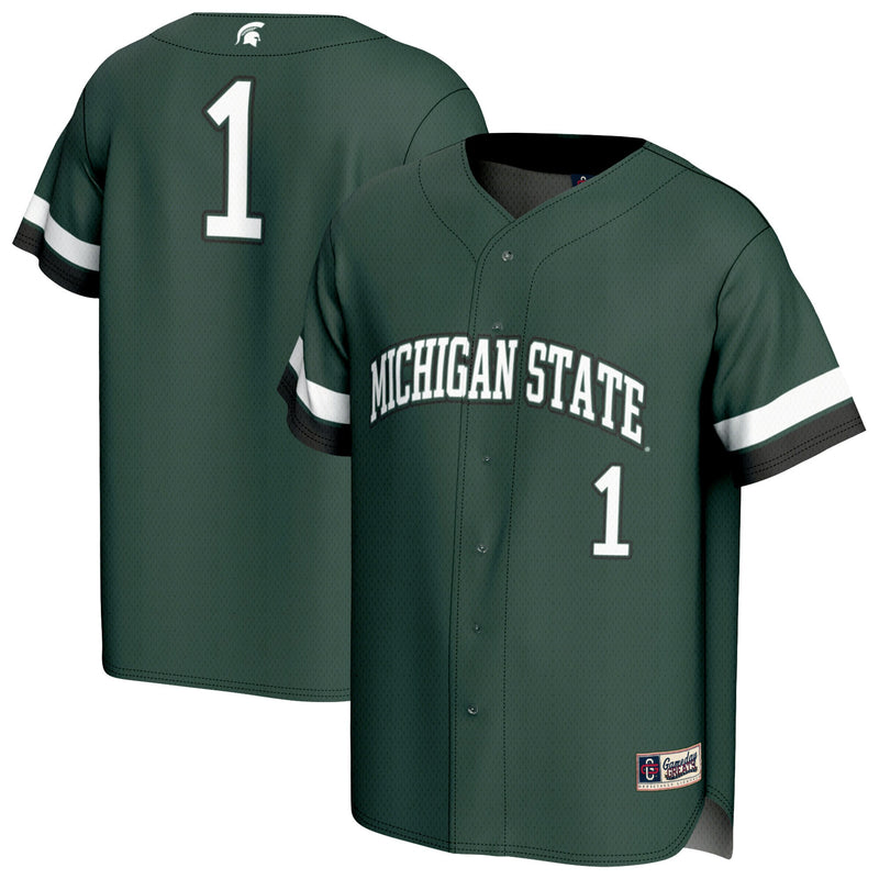 #1 Michigan State Spartans GameDay Greats Lightweight Collegiate Baseball Fashion Jersey - Green