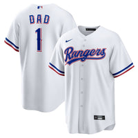 Texas Rangers Nike White #1 Dad Home Replica Jersey