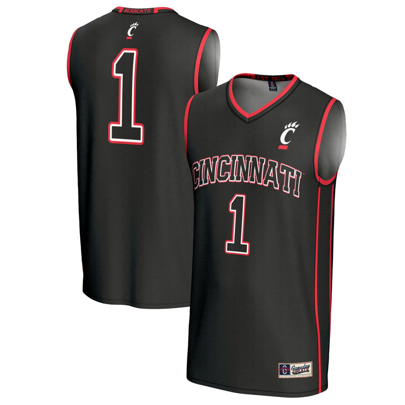 #1 Cincinnati Bearcats GameDay Greats Lightweight Basketball Fashion Jersey - Black