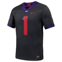 #1 TCU Horned Frogs Nike Alternate Game Football Jersey - Anthracite