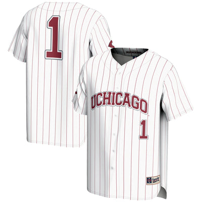 #1 UChicago Maroons GameDay Greats Lightweight Baseball Fashion Jersey - White