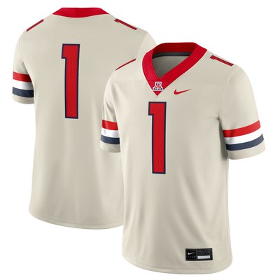 #1 Arizona Wildcats Nike Alternate Game Football Jersey - Cream
