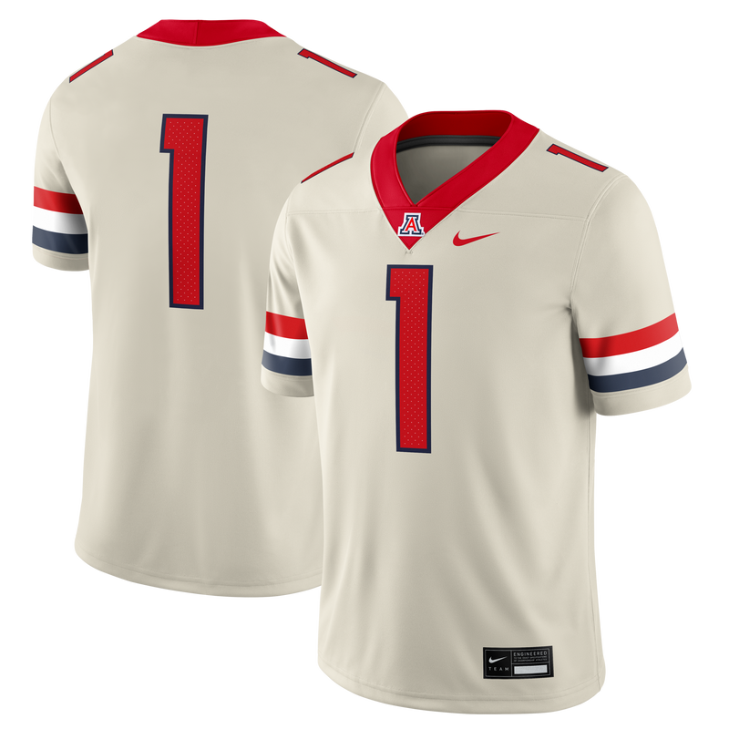 #1 Arizona Wildcats Nike Alternate Game Football Jersey - Cream