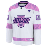 Los Angeles Kings Fanatics White 2024 Hockey Fights Cancer Custom Practice Jersey