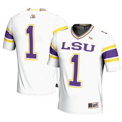 #1 LSU Tigers GameDay Greats Football Jersey – White