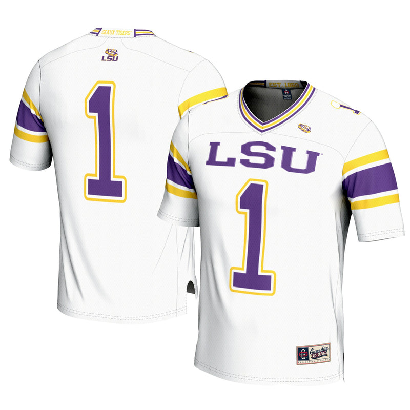 #1 LSU Tigers GameDay Greats Football Jersey – White