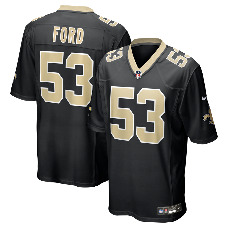New Orleans Saints Jaylan Ford Nike Black Game Jersey