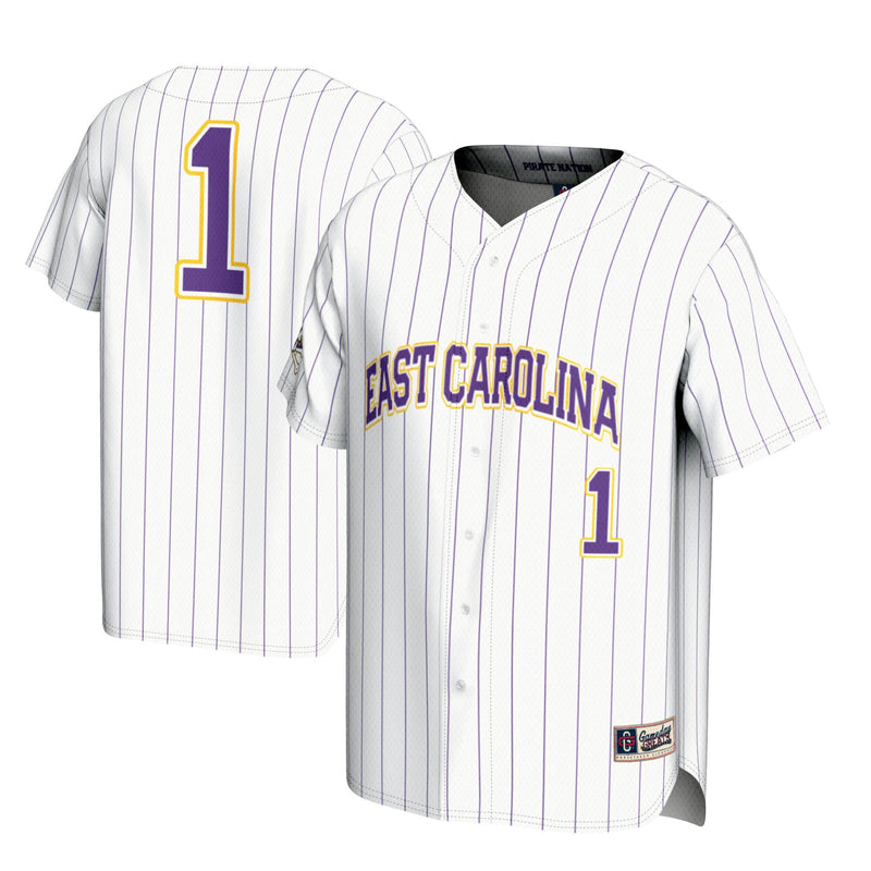 #1 ECU Pirates GameDay Greats Lightweight Baseball Jersey - White