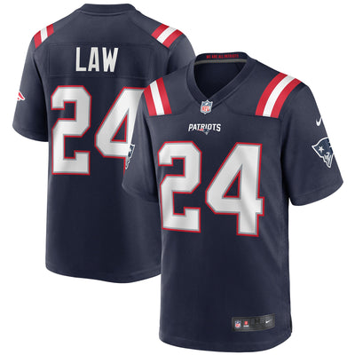 New England Patriots Ty Law Nike Navy Game Retired Player Jersey