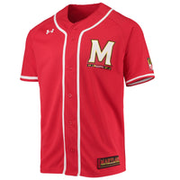 Maryland Terrapins Under Armour Replica Baseball Jersey - Red