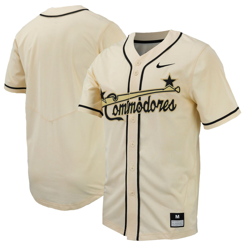 Nike Natural Vanderbilt Commodores Replica Full-Button Baseball Jersey