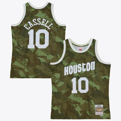 Houston Rockets Mitchell & Ness Sam Cassell 1993 Ghost Camo Swingman Jersey - Green