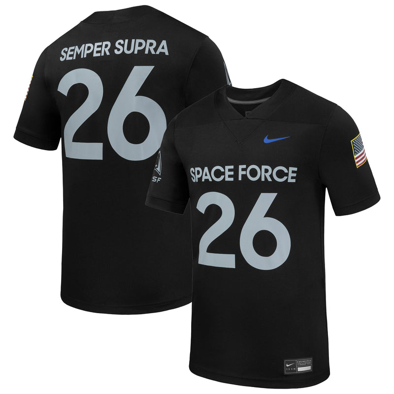 Air Force Falcons Nike Space Force Replica Football Jersey - Black