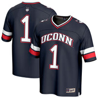 #1 UConn Huskies GameDay Greats Lightweight Collegiate Football Fashion Jersey - Navy