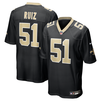 New Orleans Saints Cesar Ruiz Nike Black Game Jersey