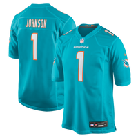 Miami Dolphins Chris Johnson Nike Aqua 2026 NFL Draft First Round Pick No. 27 Team Game Jersey
