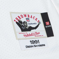 Atlanta Falcons 1991 Deion Sanders Mitchell & Ness White Authentic Throwback Retired Player Jersey