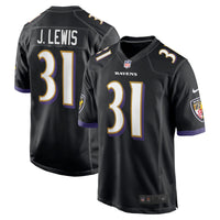 Baltimore Ravens Jamal Lewis Nike Black Retired Player Alternate Game Jersey