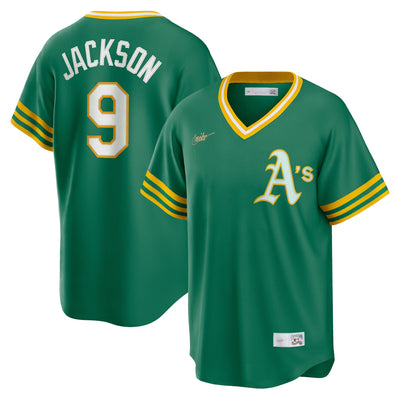 Athletics Reggie Jackson Nike Kelly Green Road Cooperstown Collection Player Jersey