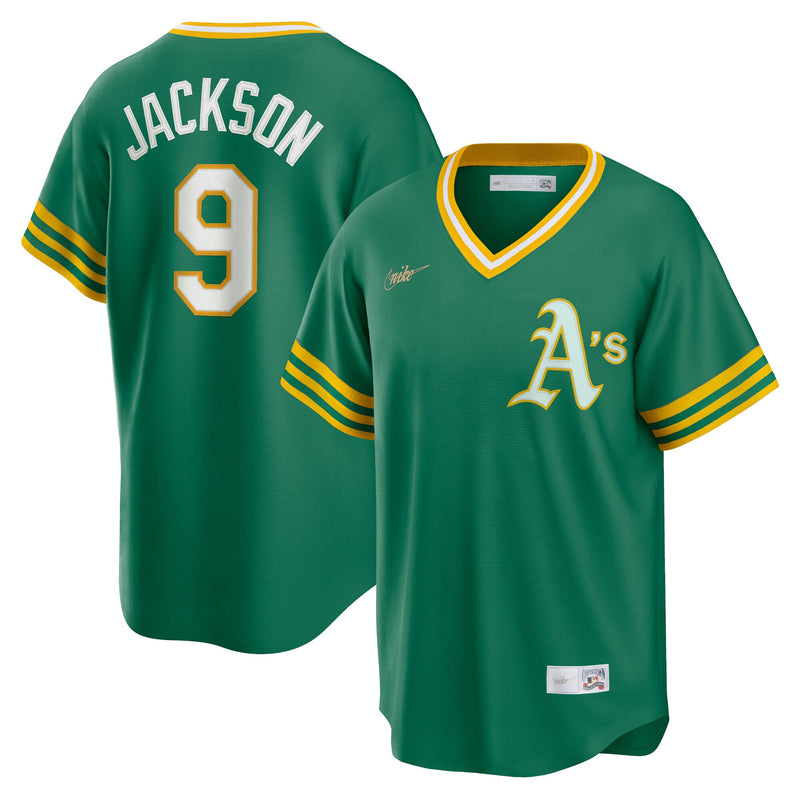 Athletics Reggie Jackson Nike Kelly Green Road Cooperstown Collection Player Jersey