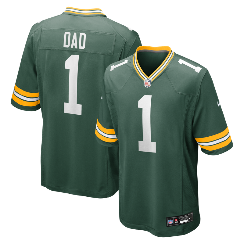 Green Bay Packers Number 1 Dad Nike Green Game Jersey