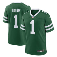 New York Jets Number 1 Groom Nike Legacy Green Game Jersey