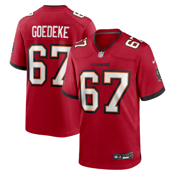 Tampa Bay Buccaneers Luke Goedeke Nike Red Game Player Jersey
