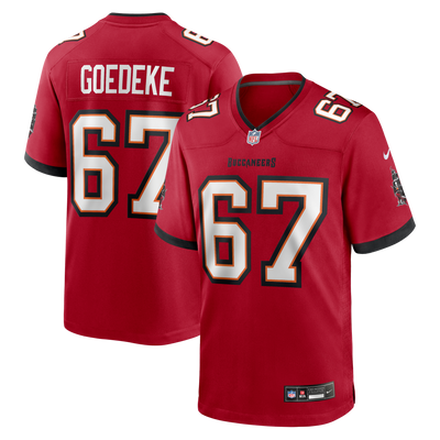 Tampa Bay Buccaneers Luke Goedeke Nike Red Game Player Jersey