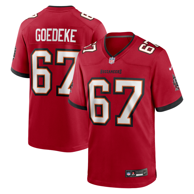 Tampa Bay Buccaneers Luke Goedeke Nike Red Game Player Jersey