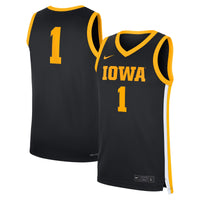 #1 Iowa Hawkeyes Nike Road Replica Jersey - Black