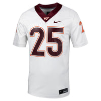 #25 Virginia Tech Hokies Nike Untouchable Football Jersey – White