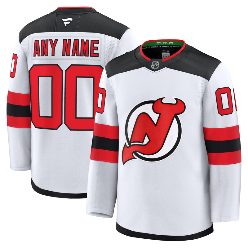 New Jersey Devils Fanatics White Away Premium Custom Jersey