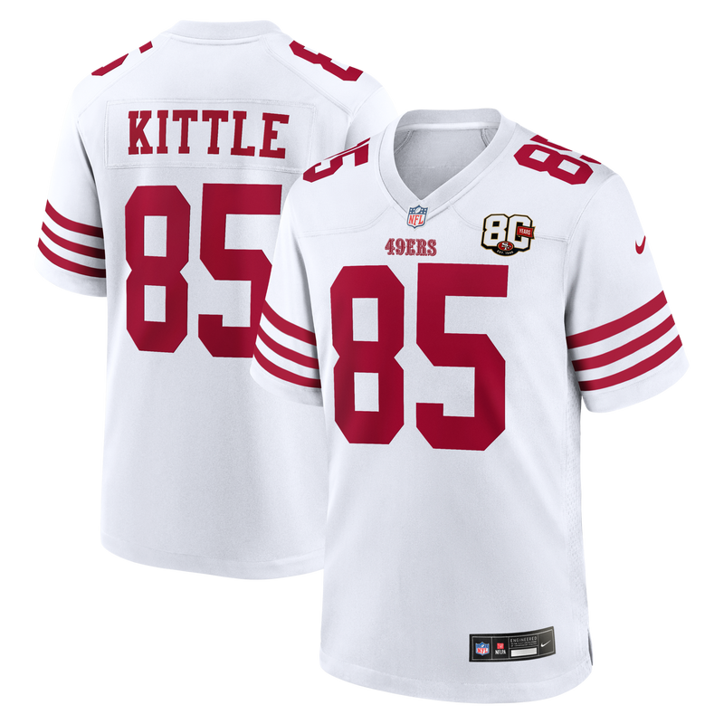 San Francisco 49ers George Kittle Nike White 80th Anniversary Game Jersey