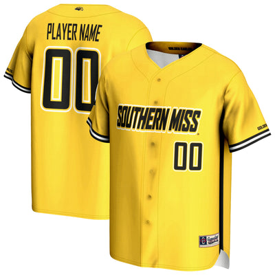 Southern Miss Golden Eagles GameDay Greats NIL Pick-A-Player Lightweight Baseball Jersey - Gold